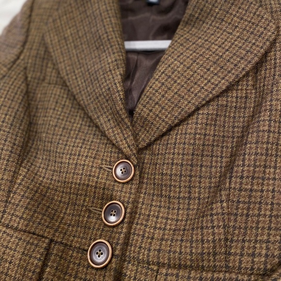 Banana Republic Women Houndstooth Wool Blazer Sz 0 - Picture 5 of 9